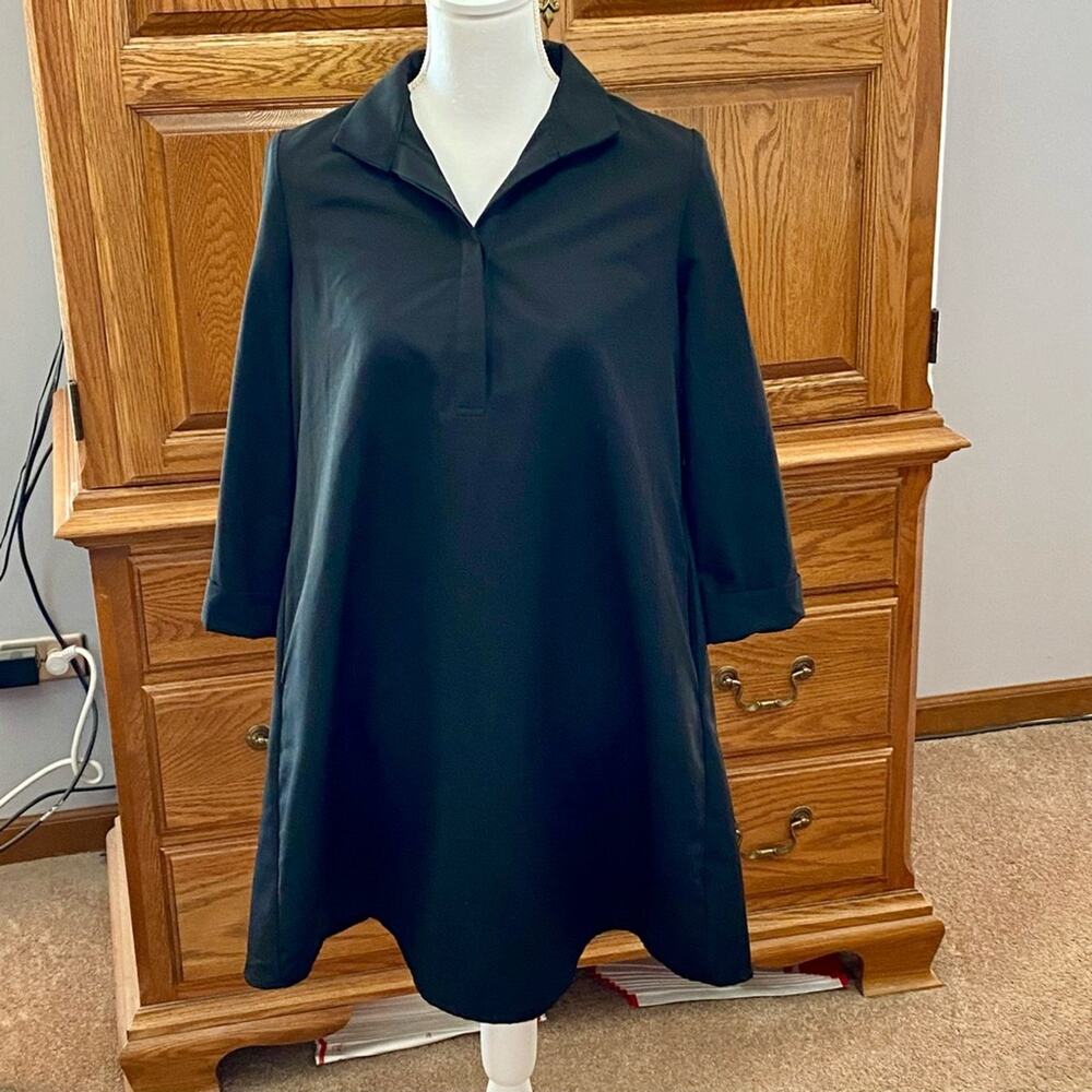 Tuckernuck Black A-Line Collared Dress